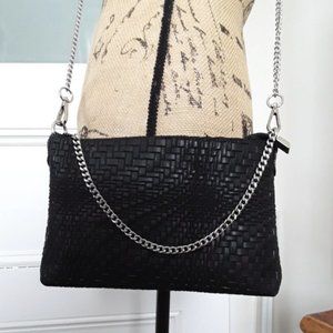 Anna Morellini Black Leather Convertible Crossbody